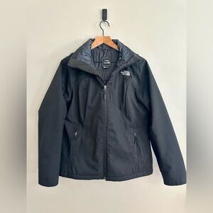 The North Face shell jacket, large, black, thin insulation